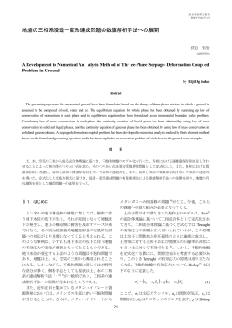 地盤の三相系浸透－変形連成問題の数値解析手法への展開