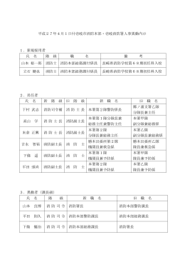 平成27年4月1日付壱岐市消防本部・壱岐消防署人事異動内示 1．新規