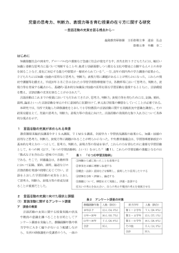 児童の思考力、判断力、表現力等を育む授業の在り方に関する研究