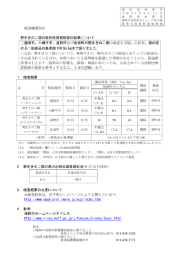 報道機関各位 野生きのこ類の放射性物質検査の結果について 盛岡市