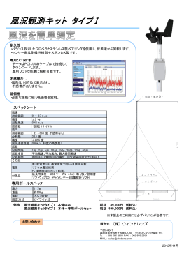 風況観測キットタイプⅠチラシ - 「風レンズ風車」のウィンドレンズ