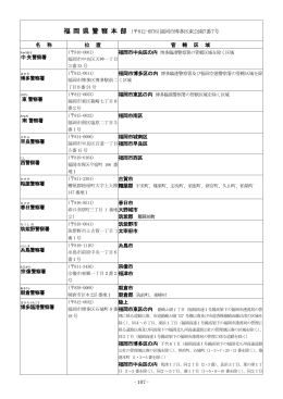 福 岡 県 警 察 本 部 （  812-8576）福岡市博多区東公園7番7号 名 称 位