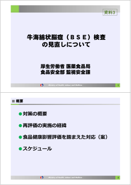 牛海綿状脳症（BSE）検査 の見直しについて
