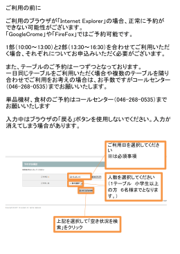 予約方法 ※必ずご確認ください