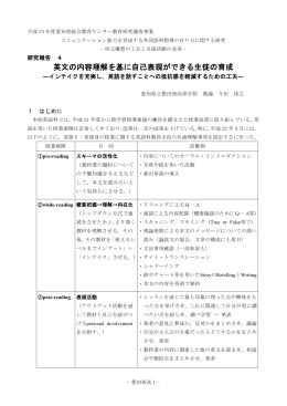 英文の内容理解を基に自己表現ができる生徒の育成