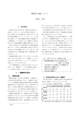 職業社会論について：下屋敷正樹