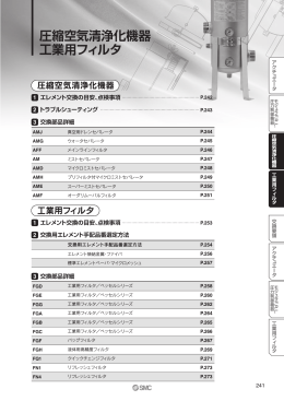 圧縮空気清浄化機器 工業用フィルタ