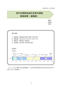 田村市都路地域住民意向調査 調査結果（速報版）