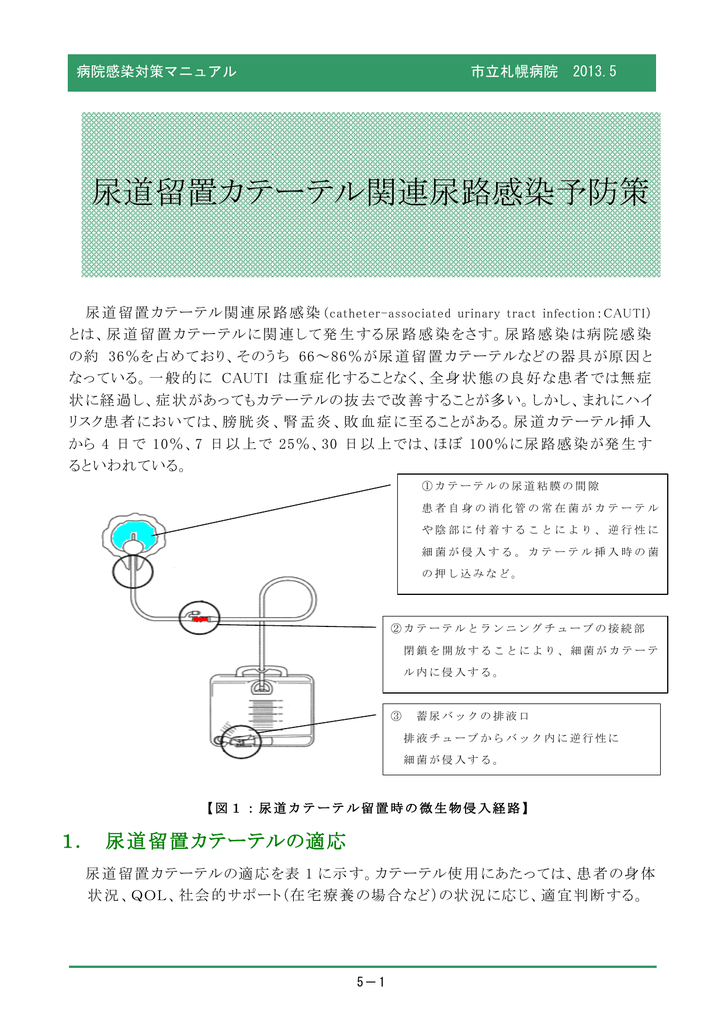 5 尿道留置カテーテル関連尿路感染予防策 Pdf 1396kb