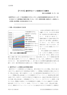 【アメリカ】 連邦学生ローン法案をめぐる動向