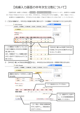 【成績入力画面の卒年次生分割について】