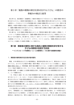 「複数の種類の障害を併せ有する子ども」の教育の 枠組みの検討と展望