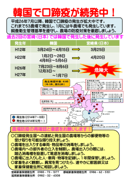 韓国で口蹄疫が続発中！（PDF：178KB）