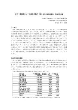 日本・韓国間コンテナ航路の動向（2）船社別配船船腹量