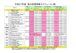 平成27年度 能力担保研修スケジュール（案）