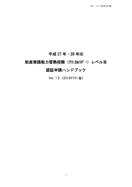 平成 27 年・28 年版 助産実践能力習熟段階