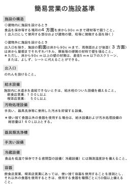 簡易営業の施設基準について（PDF／152KB）