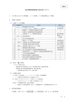 総合戦略登載事業の追加等について 1 9月時点における事業数