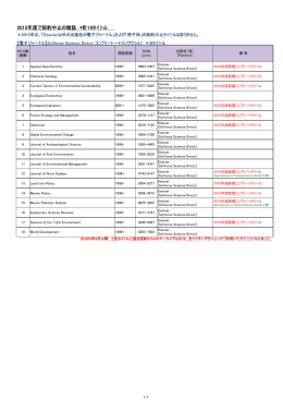 契約中止タイトル一覧（エルゼビア電子ジャーナル）