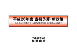 平成26年度当初予算・新政策