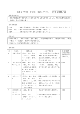 平成27年度 中学部 美術シラバス 時数1時間／週
