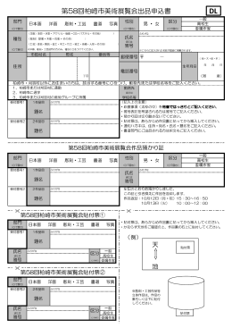 第58回柏崎市美術展覧会出品申込書