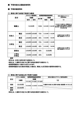 平塚市総合公園施設使用料 平塚球場使用料 野球に準ずる球技で利用