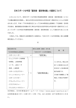 日本スポーツ少年団「認定員・認定育成員」の認定について