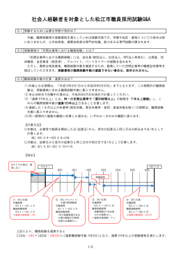 社会人経験者を対象とした松江市職員採用試験Q&A