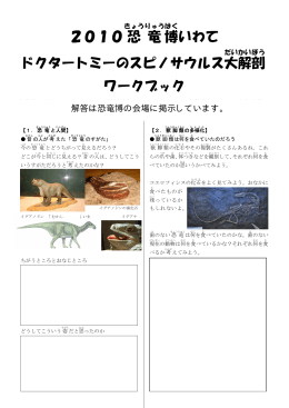 2010恐 竜 博 いわて ドクタートミーのスピノサウルス大解剖 ワークブック