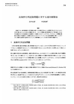 良条件行列近似問題に対する逐次射影法 (最適化の基礎理論と応用)