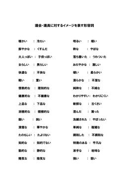 議会・議員に対するイメージを表す形容詞