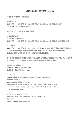 【開催クラスとレギュレーションについて】