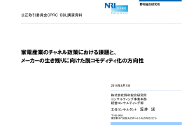 家電産業のチャネル政策における課題と、 メーカーの