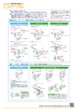 ?ラッチ本体࡮種類の確認?室内用ドアロック、種類の確認および交換方法