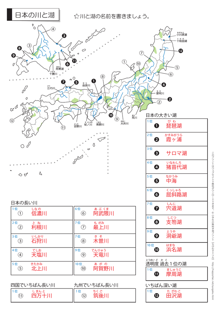 日本の川と湖