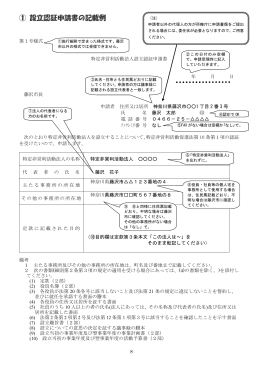 8 第1号様式 特定非営利活動法人設立認証申請書 年 月 日 藤沢市長