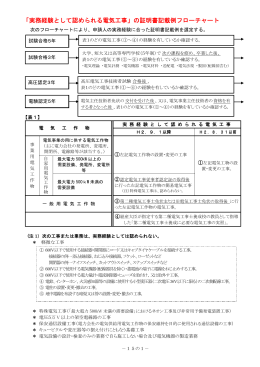 「実務経験として認められる電気工事」の証明書記載例フローチャート