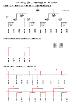 平成26年度 愛知大学野球連盟 新人戦 対戦表