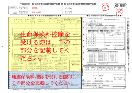 地震保険料控除を受ける際の記入箇所