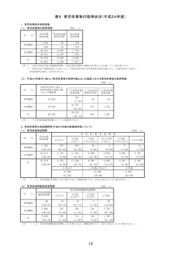 表9 育児休業等の取得状況（平成24年度）