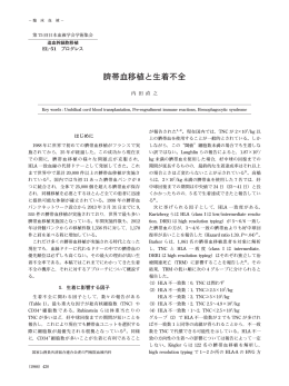 臍帯血移植と生着不全 - J
