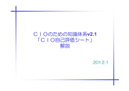 CIOのための知識体系v2.1 「CIO自己評価シート」 解説