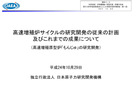高速増殖炉サイクルの研究開発の従来の計画 及びこれまでの成果