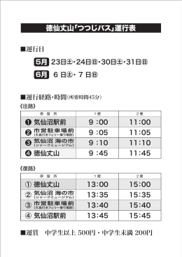徳仙丈山つつじバス運行表(PDF文書)