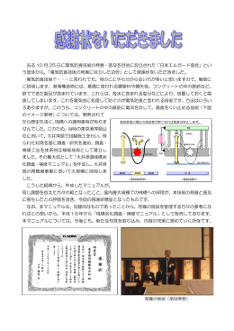 電気防食技術の発展に尽力した功労
