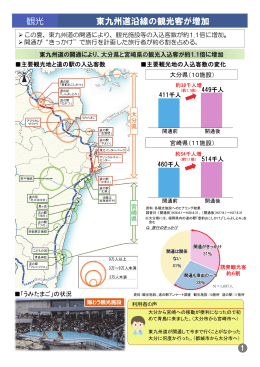 観光 東九州道沿線の観光客が増加