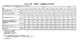 平成27年度 介護保険 介護報酬支払日等日程表