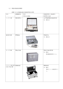 煙感知器感度試験器 試験できる対象感知器は取扱説明書を参照。