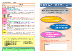 消防法令の一部改正について